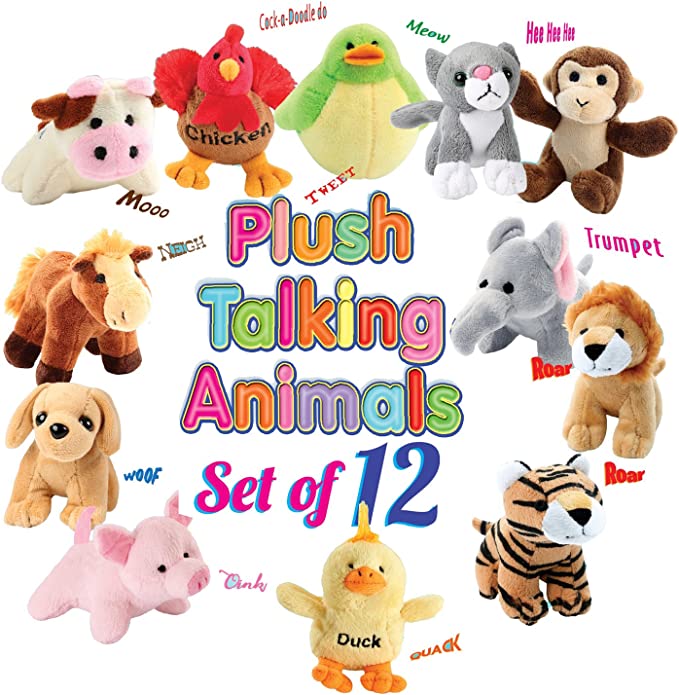 Animal House 12 Plush Talking Animal Toys